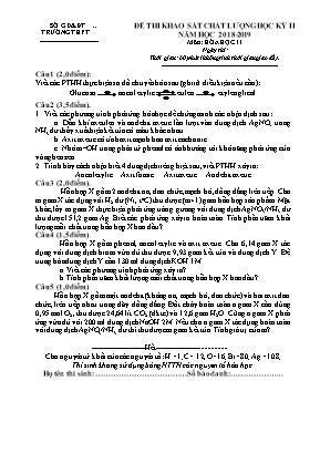 Đề thi khảo sát chất lượng học kỳ II môn Hóa học Lớp 9 - Năm học 2018-2019 (Có đáp án)